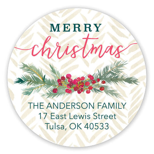 Berry Swag Round Address Labels